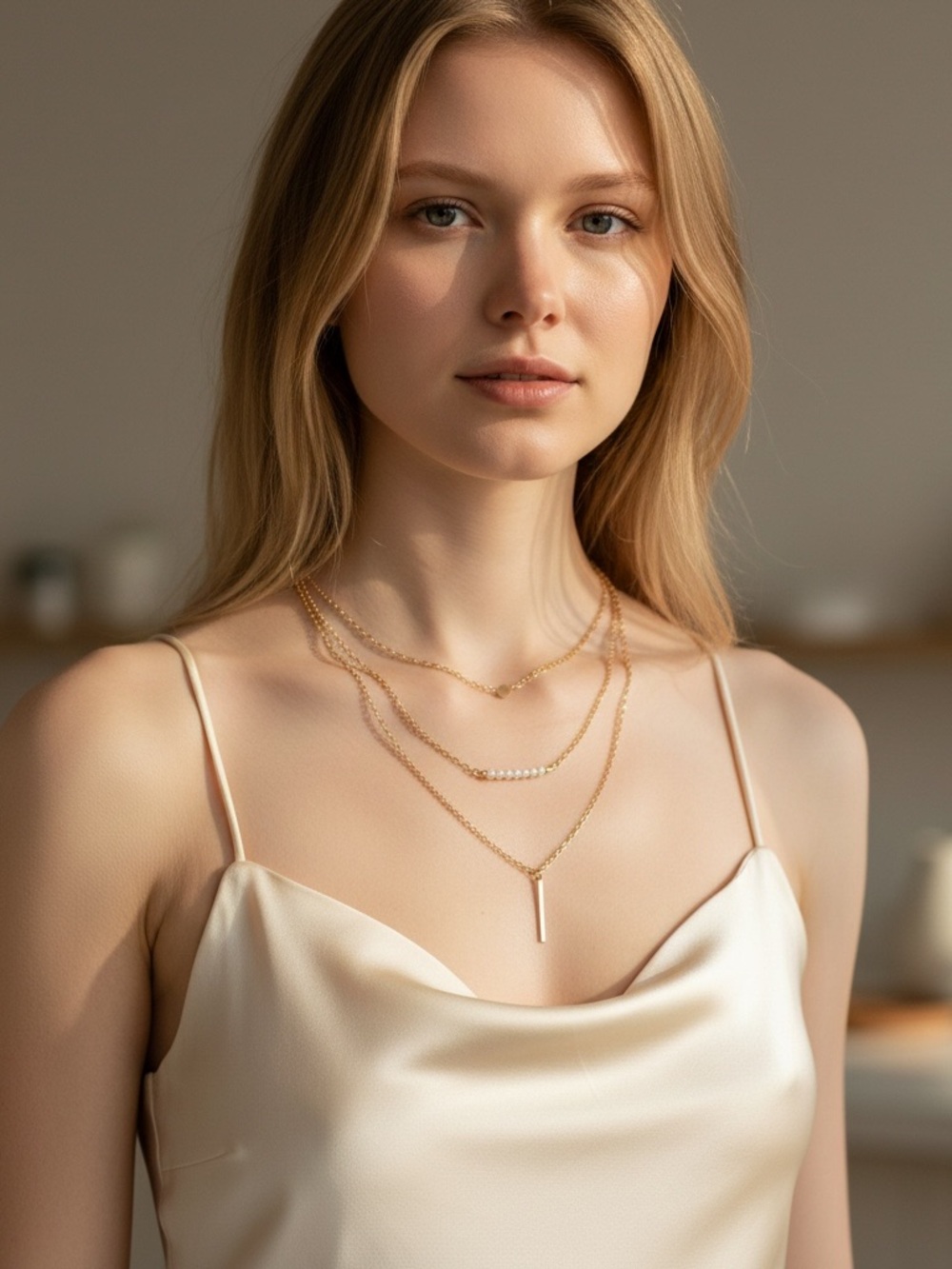 3-Tier Bohemian Indie Layered Pearl Necklace - Picture 7 of 7